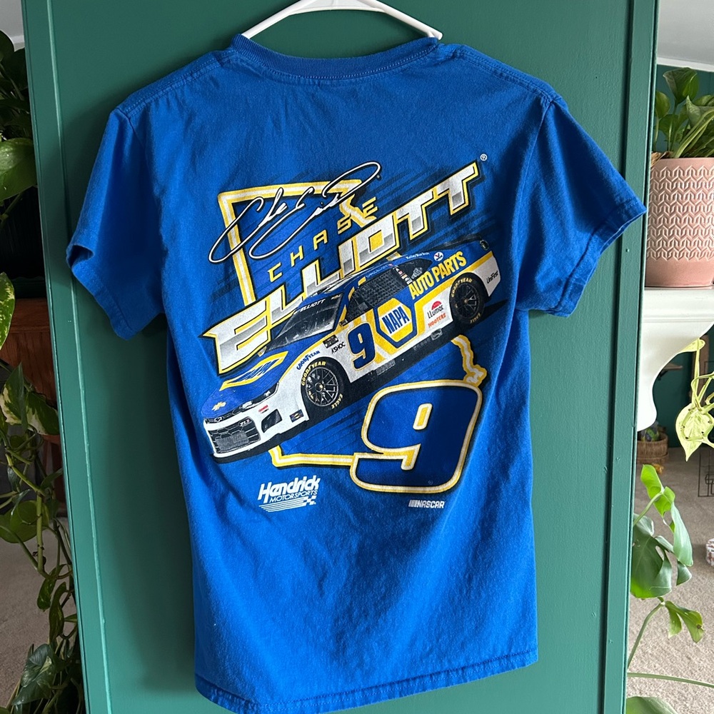 Blue Chase Elliott Racing  NASCAR T-Shirt Graphic Tee